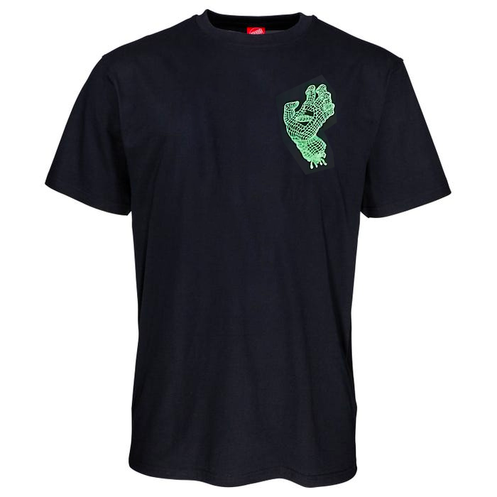 Santa Cruz TShirt Wireframe Screming Hnd TShirt Black S ADULT Rawee Skateboards